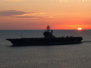 USS JFK Sunset to Norfolk